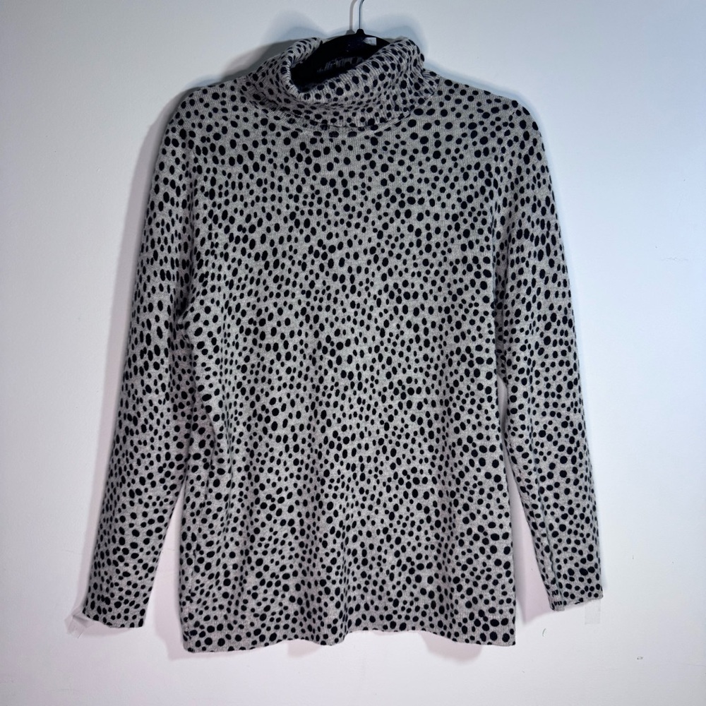 Charter Club 100% Cashmere Polka Dot Turtleneck Sweater XL Soft